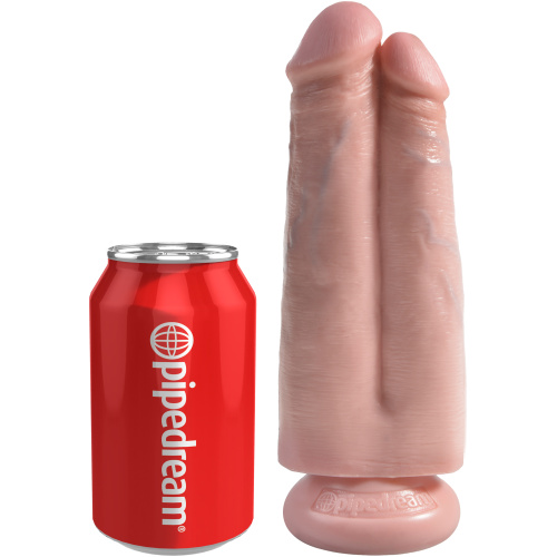 King Cock 7 Inch Two Cocks One Hole - Light