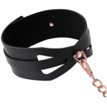 Brat Collar and Leash - Black / Rose Gold