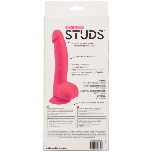 Neon Silicone Studs 6 Inch - Pink