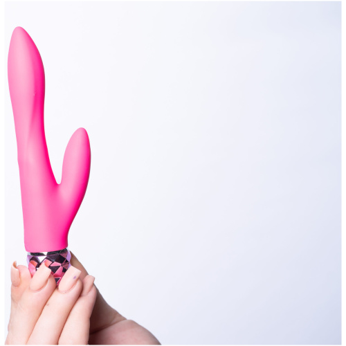 Victoria Crystal Gem Dual Vibrator - Pink