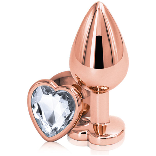 Rear Assets - Rose Gold Heart - Medium - Clear