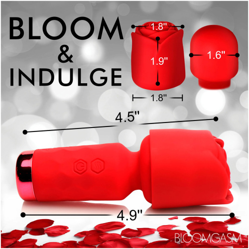Pleasure Rose-Petite Mini Silicone Rose Wand - Red