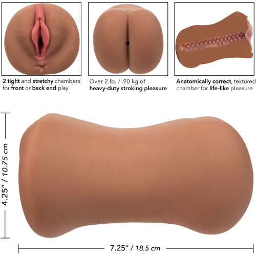 Stroke It Dual Entry Pussy and Ass - Brown
