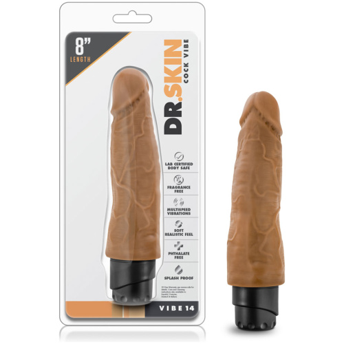 Dr. Skin - Cock Vibe 14 - 8 Inch Vibrating Cock - Mocha