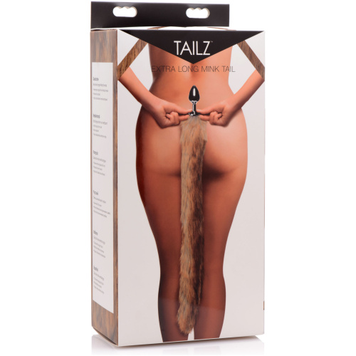 Extra Long Mink Tail Metal Anal Plug