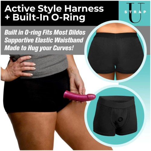 Mod Active Style Harness and Built in O Ring - 2 XL - Black