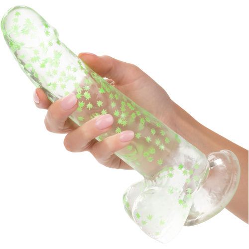 Naughty Bits I Leaf Dick Glow-in-the-Dark Weed Leaf Dildo - Glow in the Dark