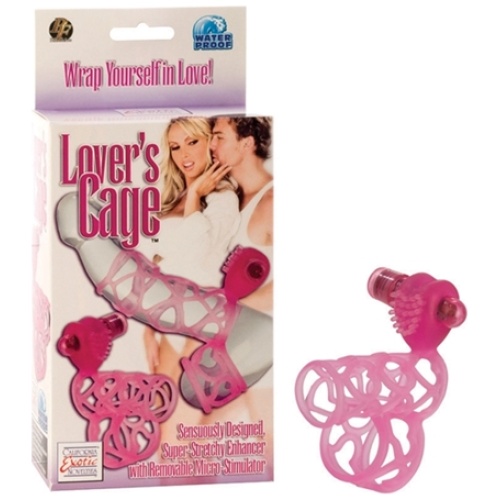 Lovers Cage Stretchy Cock Cage Comfortable Scrotum Cage - Pink