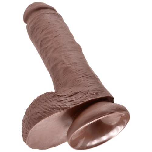 King Cock 8-Inch Cock With Balls - Brown