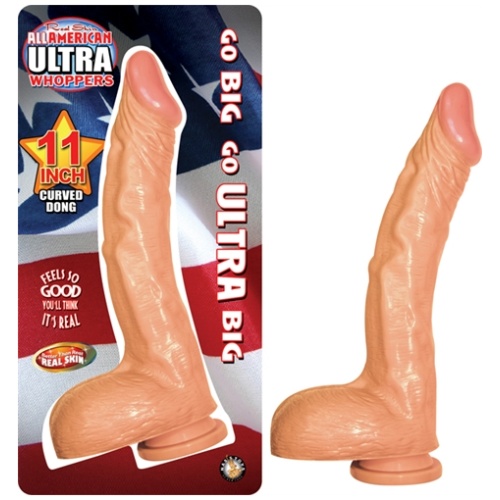 All American Ultra Whoppers 11-Inch Curved Dong - Flesh