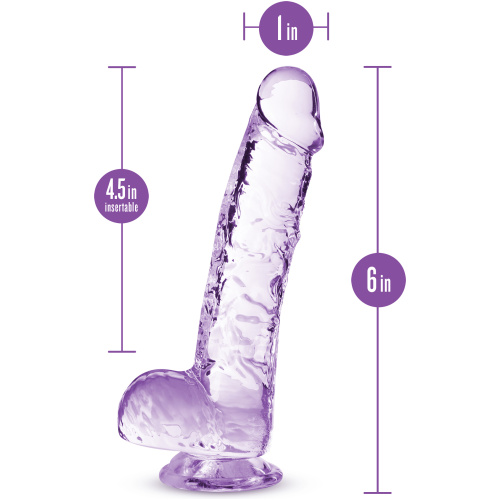 Naturally Yours - 6 Inch Crystalline Dildo - Amethyst