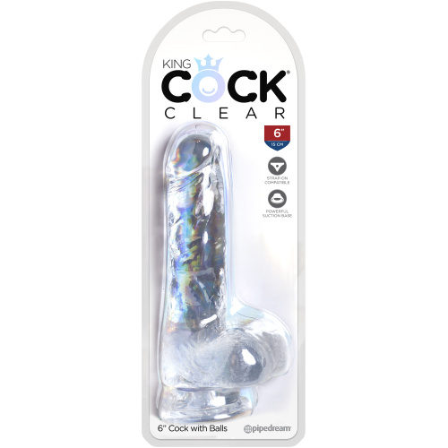 King Cock Clear ​6 Inch Cock With Balls