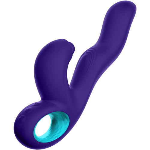 Klio Triple Action Thumping Rabbit Vibrator - Dark Purple