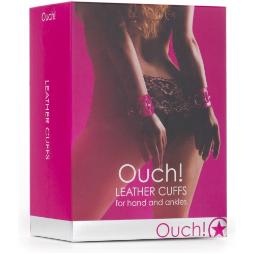 Leather Cuffs for Hands and Ankles - Pink