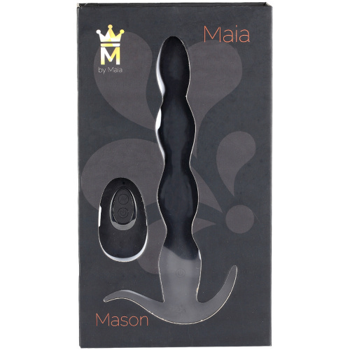 Mason Remote Control Silicone Butt Plug - Black