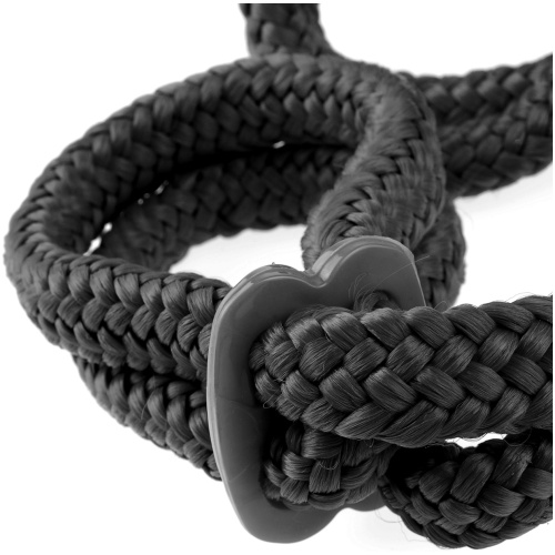 Fetish Fantasy Series Silk Rope Love Cuffs - Black