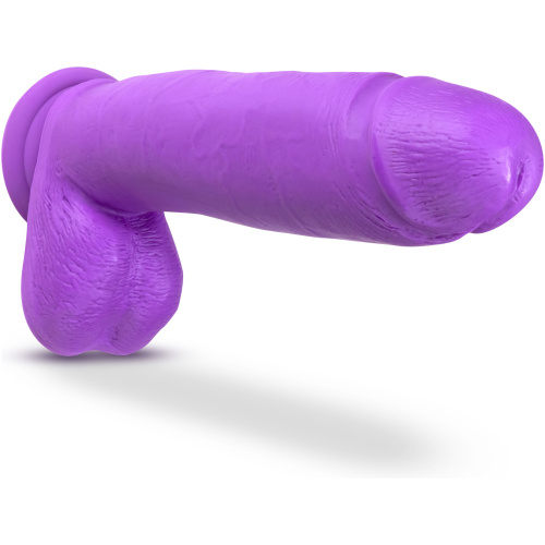 Neo Elite - 10 Inch Silicone Dual Density Cock With Balls - Neon Purple