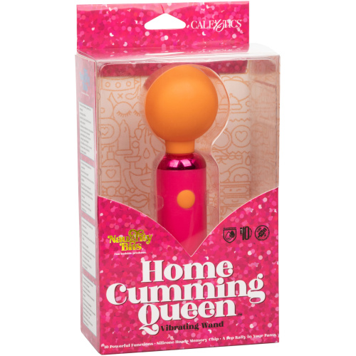 Naughty Bits Home Cumming Queen Vibrating Wand - Orange/pink