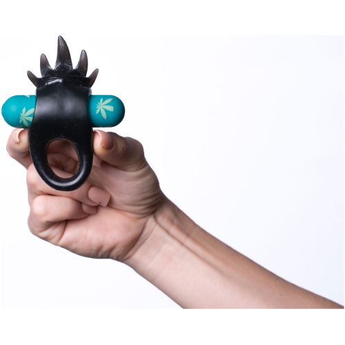 Ziggy Pot Leaf USB Rechargeable Vibrating Erection Enhancer Ring - 420 Series