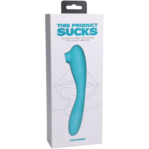 This Product Sucks - Sucking Clitoral Stimulator With Bendable G-Spot Vibrator - Teal