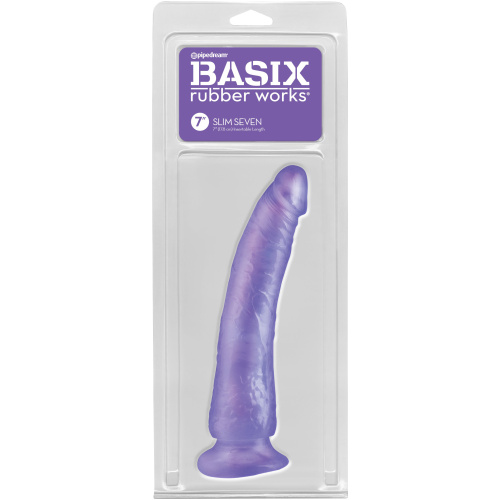 Basix Rubber Works - Slim 7 Inch With Suction Cup - Purple