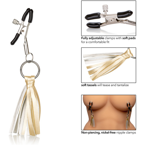 Nipple Play Playful Tassels Nipple Clamps - Gold