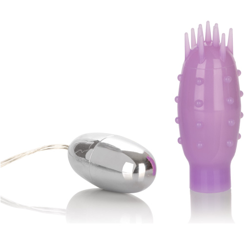Silicone Slims Vibrating Nubby Bullet - Purple
