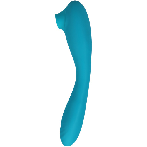 This Product Sucks - Sucking Clitoral Stimulator With Bendable G-Spot Vibrator - Teal