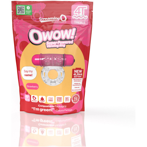 Screaming O 4t - Owow Super Powered Vibrating Ring - Strawberry