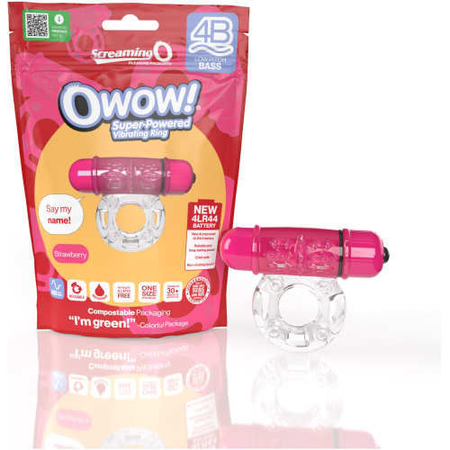 Screaming O 4b - Owow Super Powered Vibrating Ring - Strawberry