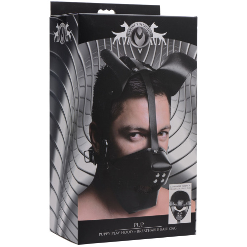 Pup Puppy Play Hood and Breathable Ball Gag