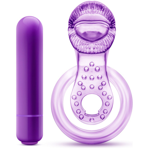 Play With Me - Lick It - Vibrating Double Strap Cockring - Purple