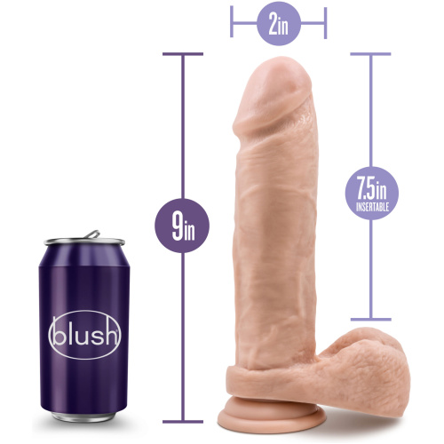 Au Natural - 9 Inch Dildo With Suction Cup - Vanilla