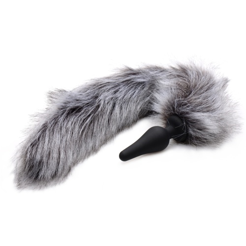 Grey Wolf Tail Anal Plug and Ears Set