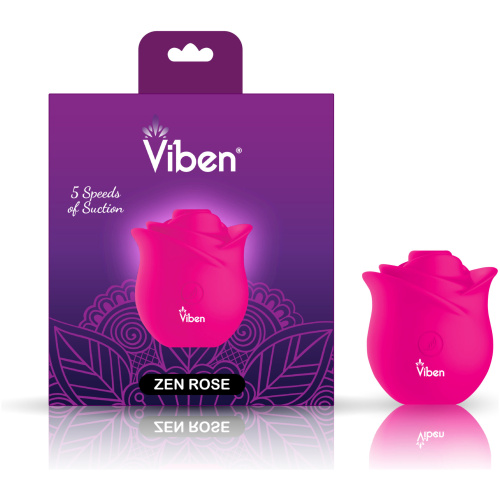 Zen Rose - Hot Pink - Handheld Rose Clitoral and Nipple Stimulator