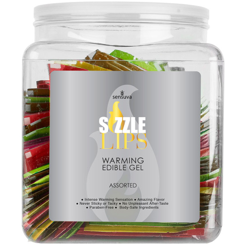 Sizzle Lips Warming Gel - 100 Piece Bowl - Assorted Flavors