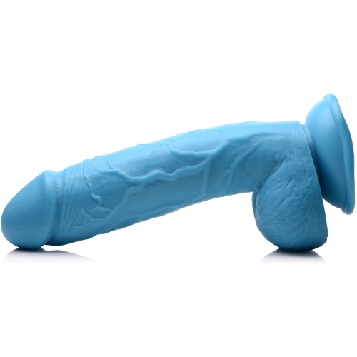 Pop Pecker 8.25 Inch Dildo With Balls - Blue