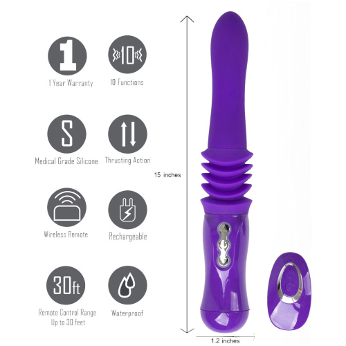 Monroe USB Rechargeable Silicone Thrusting Portable Love Machine - Purple