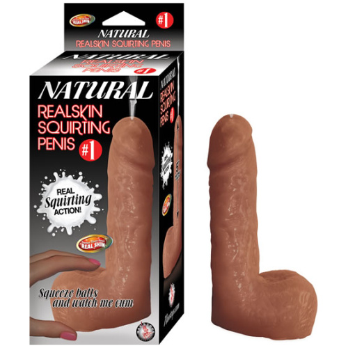 #1 Natural Realskin Squirting Penis - Brown