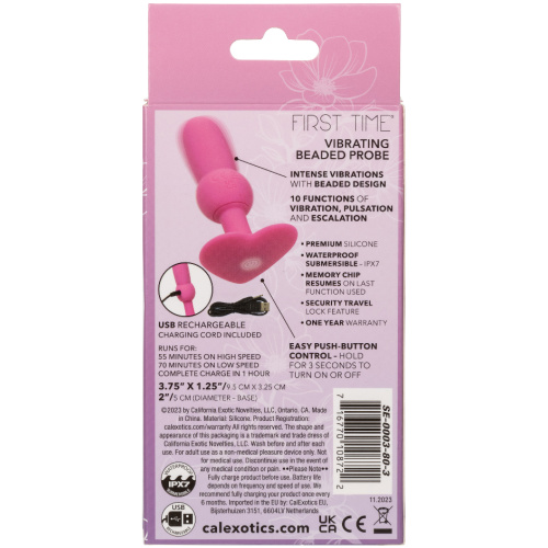 First Time Vibrating Beaded Probe - Pink