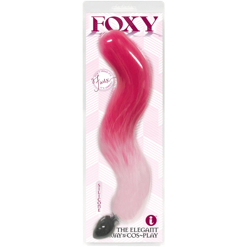 Foxy Fox Tail Silicone Butt Plug - Pink Gradient
