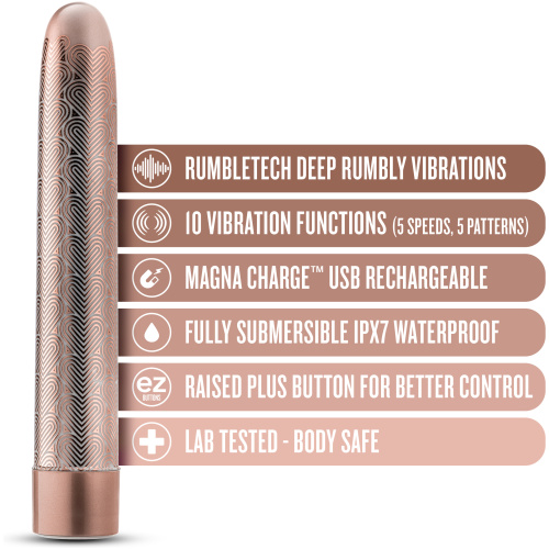 The Collection - Lattice - 7 Inch Rechargeable Vibe - Rose Gold