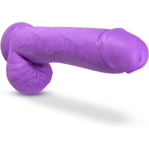 Neo Elite - 11 Inch Silicone Dual Density Cock With Balls - Neon Purple