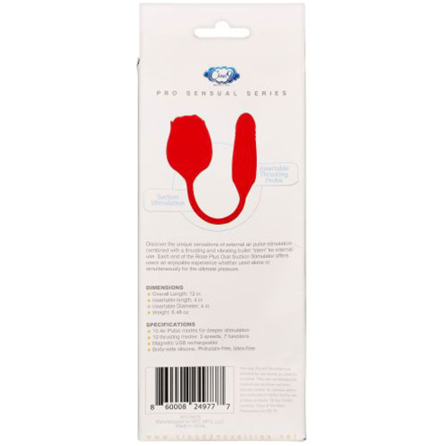 Cloud 9 Rose Plus With Thrusting Pleasure Stem Dual Stimulation - Red