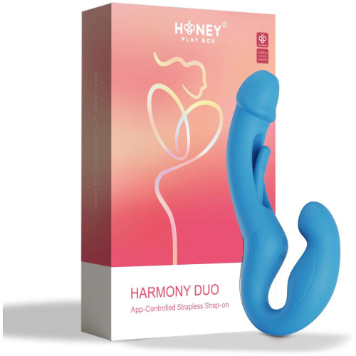 Harmony Duo App-Controlled Strapless Strap-on - Blue