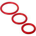Trinity Silicone Cock Rings - Red