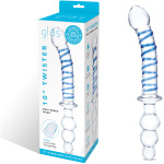 10 Inch Twister Dual-Ended Dildo - Clear/blue