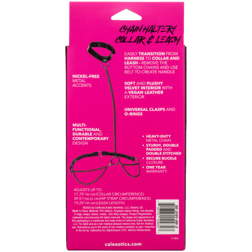 Euphoria Collection Chain Halter/collar and Leash - Black