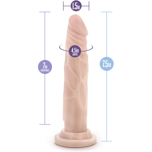 Dr. Skin Silicone - Dr. Carter - 7 Inch Dong With Suction Cup - Vanilla