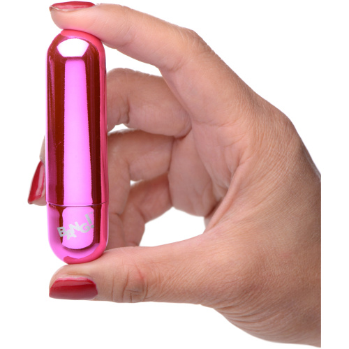 10x Rechargeable Vibrating Metallic Bullet - Pink